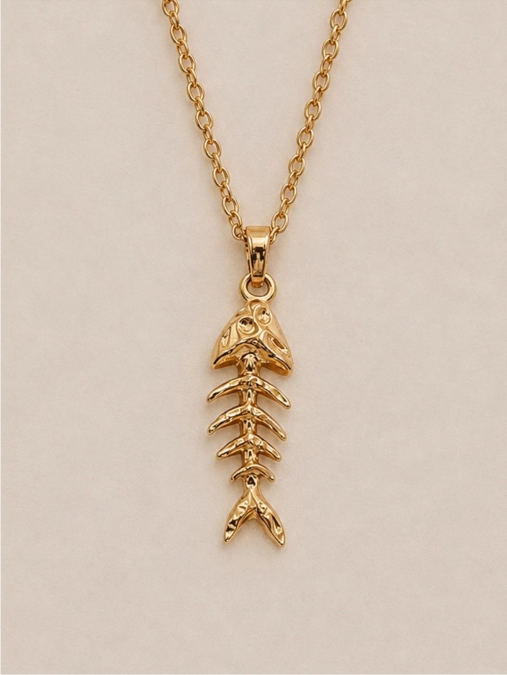 New! Gold Bonefish Pendant Necklace NWOT 3002
